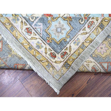 Load image into Gallery viewer, 8&#39;8&quot;x11&#39;7&quot; Echo Gray, Pure Wool Hand Knotted, Finer Peshawar With Heriz Medallion Design, Densely Woven Natural Dyes, Oriental Rug FWR440436