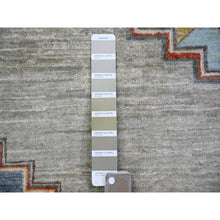 Load image into Gallery viewer, 8&#39;8&quot;x11&#39;7&quot; Echo Gray, Pure Wool Hand Knotted, Finer Peshawar With Heriz Medallion Design, Densely Woven Natural Dyes, Oriental Rug FWR440436