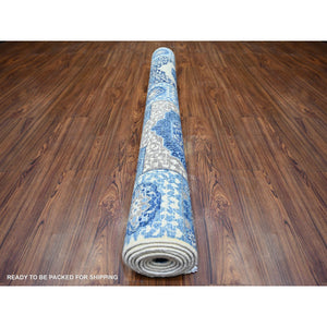 5'7"x9'2" Little Boy Blue, Dense Weave Vegetable Dyes, Soft Wool Hand Knotted, Finer Peshawar With Mamluk Design, Oriental Rug FWR440442