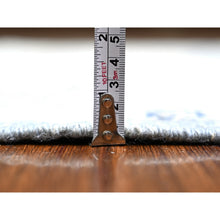Load image into Gallery viewer, 4&#39;2&quot;x9&#39;5&quot; Blue, Afghan Angora Oushak with All Over Leaf Design, Vegetable Dyes, Organic Wool, Hand Knotted, Wide Runner Oriental Rug FWR440484