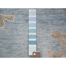 Load image into Gallery viewer, 12&#39;1&quot;x14&#39;10&quot; Beau Blue, Soft Wool Hand Knotted, Afghan Angora Oushak With Obscured Motifs Vegetable Dyes, Oversized Oriental Rug FWR440742