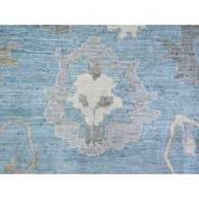 Load image into Gallery viewer, 12&#39;1&quot;x14&#39;10&quot; Beau Blue, Soft Wool Hand Knotted, Afghan Angora Oushak With Obscured Motifs Vegetable Dyes, Oversized Oriental Rug FWR440742