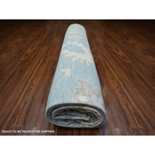 Load image into Gallery viewer, 12&#39;1&quot;x14&#39;10&quot; Beau Blue, Soft Wool Hand Knotted, Afghan Angora Oushak With Obscured Motifs Vegetable Dyes, Oversized Oriental Rug FWR440742