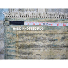 Load image into Gallery viewer, 12&#39;1&quot;x14&#39;10&quot; Beau Blue, Soft Wool Hand Knotted, Afghan Angora Oushak With Obscured Motifs Vegetable Dyes, Oversized Oriental Rug FWR440742
