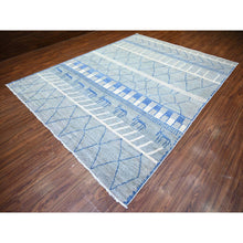 Load image into Gallery viewer, 8&#39;9&quot;x11&#39;6&quot; Goose Gray, Boujaad Moroccan Berber Design Vegetable Dyes, Natural Wool Hand Knotted, Oriental Rug FWR440850