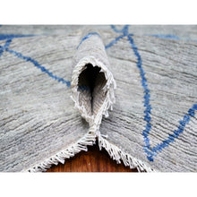 Load image into Gallery viewer, 8&#39;9&quot;x11&#39;6&quot; Goose Gray, Boujaad Moroccan Berber Design Vegetable Dyes, Natural Wool Hand Knotted, Oriental Rug FWR440850