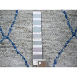 8'9"x11'6" Goose Gray, Boujaad Moroccan Berber Design Vegetable Dyes, Natural Wool Hand Knotted, Oriental Rug FWR440850