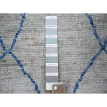 Load image into Gallery viewer, 8&#39;9&quot;x11&#39;6&quot; Goose Gray, Boujaad Moroccan Berber Design Vegetable Dyes, Natural Wool Hand Knotted, Oriental Rug FWR440850