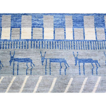 Load image into Gallery viewer, 8&#39;9&quot;x11&#39;6&quot; Goose Gray, Boujaad Moroccan Berber Design Vegetable Dyes, Natural Wool Hand Knotted, Oriental Rug FWR440850