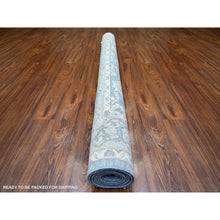 Load image into Gallery viewer, 6&#39;2&quot;x8&#39;10&quot; Queen Blue, Finer Peshawar With Heriz Design, Dense Weave Vegetable Dyes, Extra Soft Wool Hand Knotted, Oriental Rug FWR440898