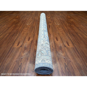 6'2"x8'10" Queen Blue, Finer Peshawar With Heriz Design, Dense Weave Vegetable Dyes, Extra Soft Wool Hand Knotted, Oriental Rug FWR440898