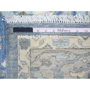6'2"x8'10" Queen Blue, Finer Peshawar With Heriz Design, Dense Weave Vegetable Dyes, Extra Soft Wool Hand Knotted, Oriental Rug FWR440898
