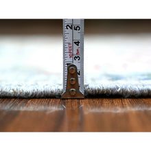 Load image into Gallery viewer, 2&#39;8&quot;x9&#39;6&quot; Silver Gray, Natural Dyes Extra Soft Wool, Hand Knotted Afghan Peshawar With Birds Of Paradise, Runner Oriental Rug FWR440928