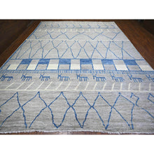 Load image into Gallery viewer, 11&#39;9&quot;x15&#39;7&quot; Cloud Gray, Pure Wool Hand Knotted, Boujaad Moroccan Berber Design Vegetable Dyes, Oversized Oriental Rug FWR440946
