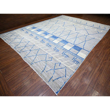 Load image into Gallery viewer, 11&#39;9&quot;x15&#39;7&quot; Cloud Gray, Pure Wool Hand Knotted, Boujaad Moroccan Berber Design Vegetable Dyes, Oversized Oriental Rug FWR440946