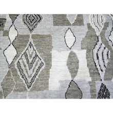 Load image into Gallery viewer, 7&#39;4&quot;x9&#39;6&quot; Ivory, Natural Dyes Velvety Wool, Hand Knotted Beni Ourain Moroccan Berber Design, Oriental Rug FWR440952