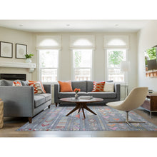 Load image into Gallery viewer, 8&#39;2&quot;x9&#39;8&quot; Cadet Gray, Vegetable Dyes Soft Wool, Hand Knotted Beni Ourain Moroccan Berber Design, Oriental Rug FWR441162