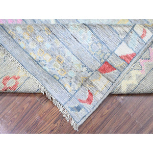 8'2"x9'8" Cadet Gray, Vegetable Dyes Soft Wool, Hand Knotted Beni Ourain Moroccan Berber Design, Oriental Rug FWR441162