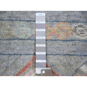 8'2"x9'8" Cadet Gray, Vegetable Dyes Soft Wool, Hand Knotted Beni Ourain Moroccan Berber Design, Oriental Rug FWR441162