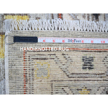 Load image into Gallery viewer, 11&#39;9&quot;x11&#39;9&quot; Goose Gray, Afghan Angora Oushak with All Over Colorful Pattern Vegetable Dyes, Organic Wool Hand Knotted, Square Oriental Rug FWR441174