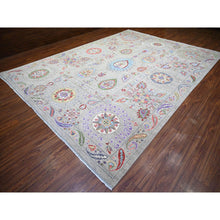 Load image into Gallery viewer, 10&#39;2&quot;x13&#39;10&quot; Tan Color, Finer Peshawar With Uzbek Suzani Design, Densely Woven Natural Dyes, Natural Wool Hand Knotted, Oriental Rug FWR441300