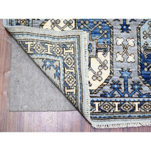Load image into Gallery viewer, 4&#39;x10&#39;1&quot; Silver Gray, Vegetable Dyes Extra Soft Wool, Hand Knotted Afghan Ersari With Elephant Feet Design, Soft And Lush Pile, Wide Runner Oriental Rug FWR441348
