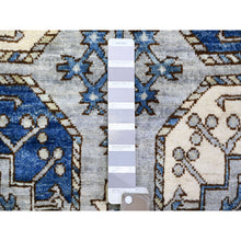Load image into Gallery viewer, 4&#39;x10&#39;1&quot; Silver Gray, Vegetable Dyes Extra Soft Wool, Hand Knotted Afghan Ersari With Elephant Feet Design, Soft And Lush Pile, Wide Runner Oriental Rug FWR441348