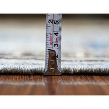 Load image into Gallery viewer, 4&#39;x10&#39;1&quot; Silver Gray, Vegetable Dyes Extra Soft Wool, Hand Knotted Afghan Ersari With Elephant Feet Design, Soft And Lush Pile, Wide Runner Oriental Rug FWR441348