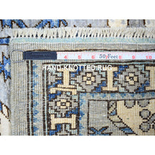 Load image into Gallery viewer, 4&#39;x10&#39;1&quot; Silver Gray, Vegetable Dyes Extra Soft Wool, Hand Knotted Afghan Ersari With Elephant Feet Design, Soft And Lush Pile, Wide Runner Oriental Rug FWR441348