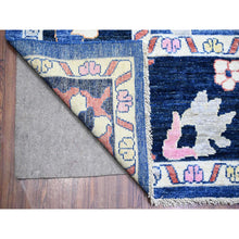 Load image into Gallery viewer, 10&#39;x13&#39;9&quot; Sapphire Blue, Hand Knotted Afghan Angora Oushak With Pop Of Color, Natural Dyes Extra Soft Wool, Oriental Rug FWR441498