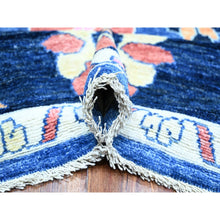 Load image into Gallery viewer, 10&#39;x13&#39;9&quot; Sapphire Blue, Hand Knotted Afghan Angora Oushak With Pop Of Color, Natural Dyes Extra Soft Wool, Oriental Rug FWR441498