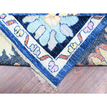Load image into Gallery viewer, 10&#39;x13&#39;9&quot; Sapphire Blue, Hand Knotted Afghan Angora Oushak With Pop Of Color, Natural Dyes Extra Soft Wool, Oriental Rug FWR441498
