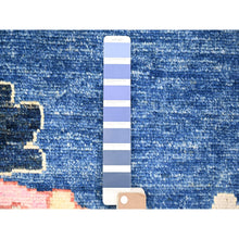 Load image into Gallery viewer, 10&#39;x13&#39;9&quot; Sapphire Blue, Hand Knotted Afghan Angora Oushak With Pop Of Color, Natural Dyes Extra Soft Wool, Oriental Rug FWR441498