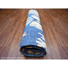 Load image into Gallery viewer, 10&#39;x13&#39;9&quot; Sapphire Blue, Hand Knotted Afghan Angora Oushak With Pop Of Color, Natural Dyes Extra Soft Wool, Oriental Rug FWR441498
