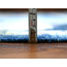 Load image into Gallery viewer, 10&#39;x13&#39;9&quot; Sapphire Blue, Hand Knotted Afghan Angora Oushak With Pop Of Color, Natural Dyes Extra Soft Wool, Oriental Rug FWR441498