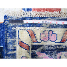 Load image into Gallery viewer, 10&#39;x13&#39;9&quot; Sapphire Blue, Hand Knotted Afghan Angora Oushak With Pop Of Color, Natural Dyes Extra Soft Wool, Oriental Rug FWR441498