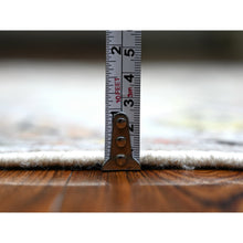 Load image into Gallery viewer, 4&#39;x9&#39;10&quot; Silver Gray, Hand Knotted Afghan Angora Oushak With All Over Pattern, Natural Dyes 100% Wool, Wide Runner Oriental Rug FWR441528