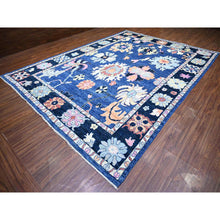 Load image into Gallery viewer, 10&#39;x13&#39;9&quot; Sapphire Blue, 100% Wool Hand Knotted, Afghan Angora Oushak With Pop Of Colors Natural Dyes, Oriental Rug FWR441576
