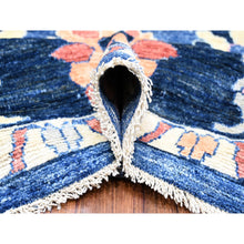 Load image into Gallery viewer, 10&#39;x13&#39;9&quot; Sapphire Blue, 100% Wool Hand Knotted, Afghan Angora Oushak With Pop Of Colors Natural Dyes, Oriental Rug FWR441576