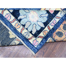 Load image into Gallery viewer, 10&#39;x13&#39;9&quot; Sapphire Blue, 100% Wool Hand Knotted, Afghan Angora Oushak With Pop Of Colors Natural Dyes, Oriental Rug FWR441576