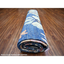 Load image into Gallery viewer, 10&#39;x13&#39;9&quot; Sapphire Blue, 100% Wool Hand Knotted, Afghan Angora Oushak With Pop Of Colors Natural Dyes, Oriental Rug FWR441576
