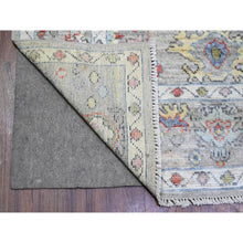 Load image into Gallery viewer, 6&#39;1&quot;x9&#39; Cloud Gray, Afghan Angora Oushak With Tribal Medallions Natural Dyes, Extra Soft Wool Hand Knotted, Oriental Rug FWR441666