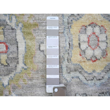 Load image into Gallery viewer, 6&#39;1&quot;x9&#39; Cloud Gray, Afghan Angora Oushak With Tribal Medallions Natural Dyes, Extra Soft Wool Hand Knotted, Oriental Rug FWR441666