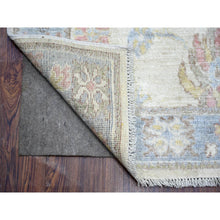 Load image into Gallery viewer, 2&#39;8&quot;x19&#39;1&quot; Ivory, 100% Wool Hand Knotted, Afghan Angora Oushak With Floral Motif Natural Dyes, Oversized Xl Runner Oriental Rug FWR441888