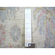 Load image into Gallery viewer, 2&#39;8&quot;x19&#39;1&quot; Ivory, 100% Wool Hand Knotted, Afghan Angora Oushak With Floral Motif Natural Dyes, Oversized Xl Runner Oriental Rug FWR441888