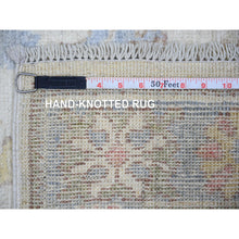 Load image into Gallery viewer, 2&#39;8&quot;x19&#39;1&quot; Ivory, 100% Wool Hand Knotted, Afghan Angora Oushak With Floral Motif Natural Dyes, Oversized Xl Runner Oriental Rug FWR441888