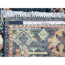Load image into Gallery viewer, 2&#39;9&quot;x9&#39;9&quot; True Black, 100% Wool Hand Knotted, Afghan Angora Oushak with Pop of Colors Natural Dyes, Runner Oriental Rug FWR441936