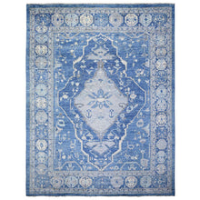 Load image into Gallery viewer, 11&#39;9&quot;x15&#39;1&quot; Steel Blue, Anatolian Village Inspired with Large Medallions Natural Dyes, Soft Wool Hand Knotted, Oversized Oriental Rug FWR441996