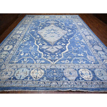 Load image into Gallery viewer, 11&#39;9&quot;x15&#39;1&quot; Steel Blue, Anatolian Village Inspired With Large Medallions Natural Dyes, Soft Wool Hand Knotted, Oversized Oriental Rug FWR441996