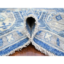 Load image into Gallery viewer, 8&#39;x10&#39;1&quot; Steel Blue, Anatolian Village Inspired With Large Medallions Vegetable Dyes, Pure Wool Hand Knotted, Oriental Rug FWR442014